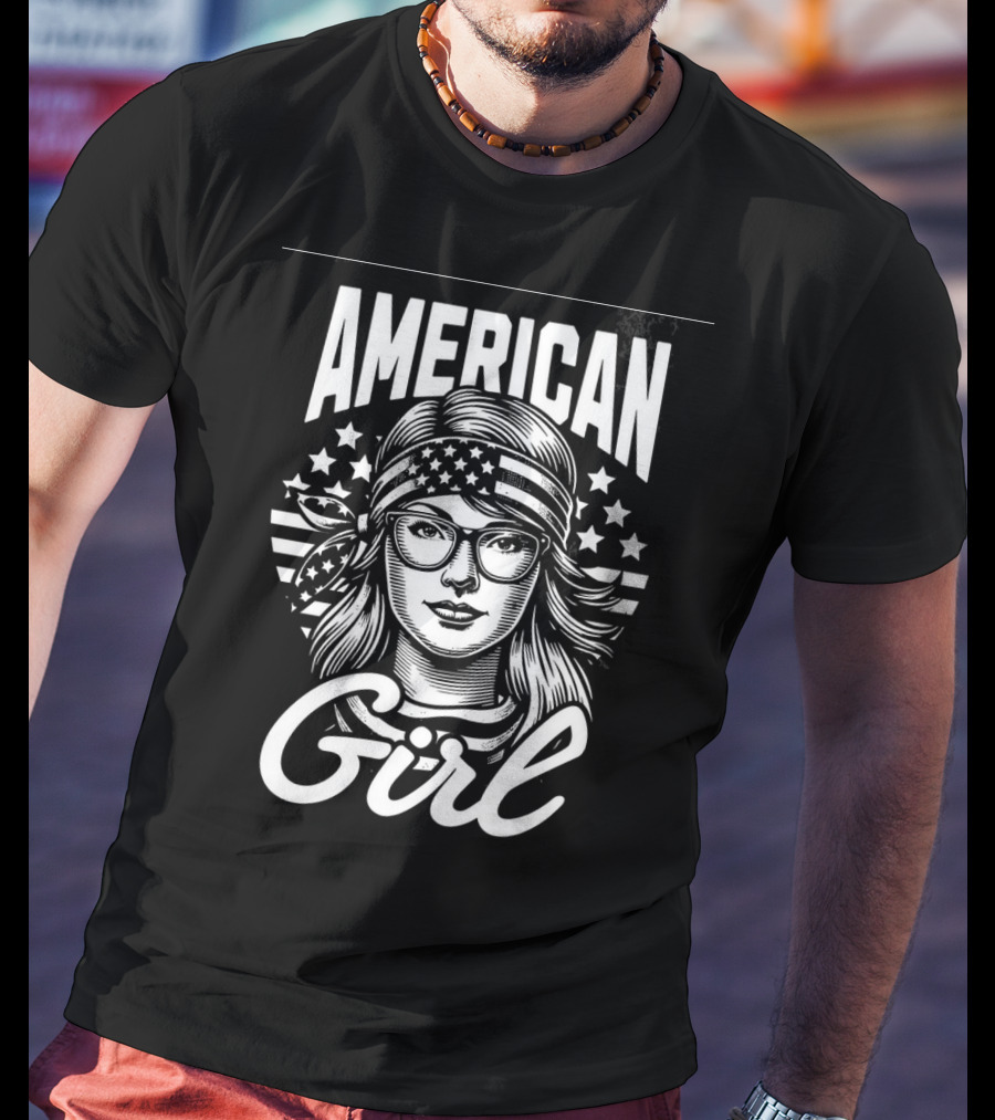American Girl Stars And Stripes Bandana And Glasses T-Shirt