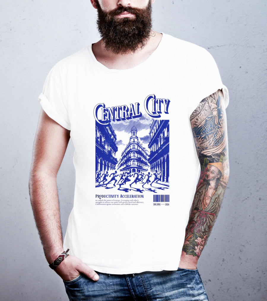 CENTRAL CITY PRODUCTIVITY ACCELERATION CROWDED STREETSCAPE T-Shirt