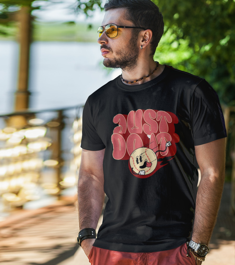 Just Do It Baseball Cartoon Character T-Shirt