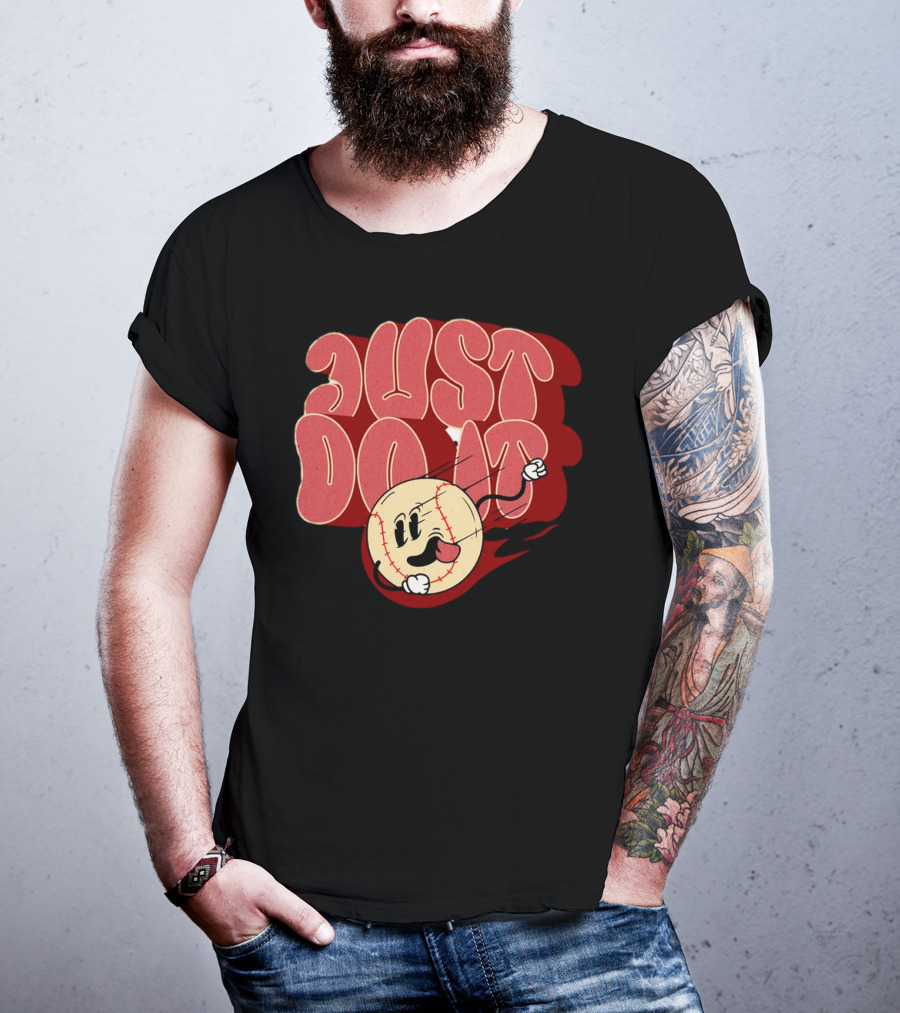 Just Do It Baseball Cartoon Character T-Shirt