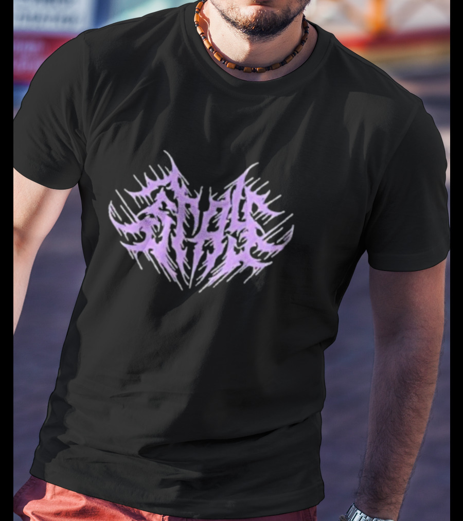 Stay Love Text Purple Abstract T-Shirt