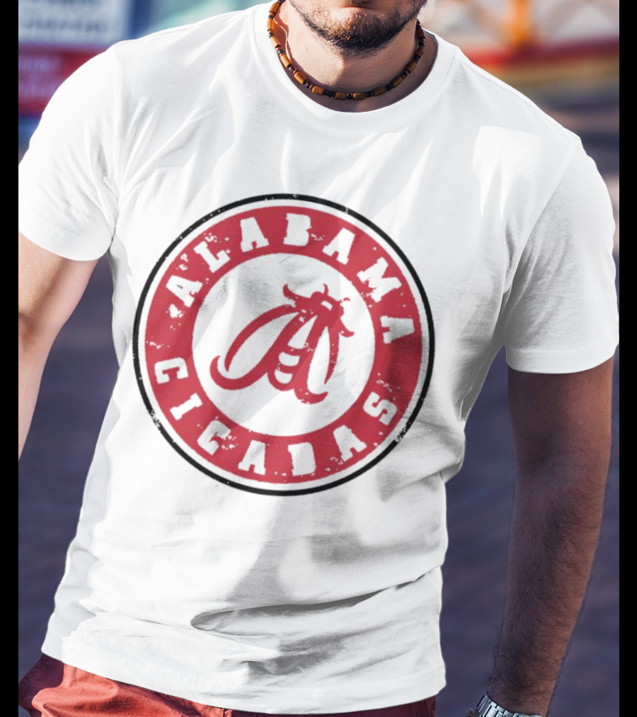 Alabama Cicadas Crimson Tide Football Circle Emblem T-Shirt