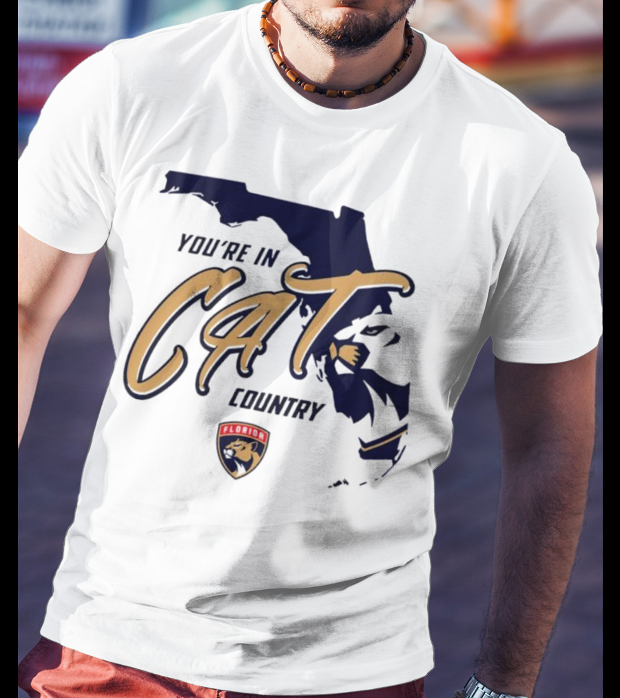 Florida Panthers You're In Cat Country Map Outline T-Shirt