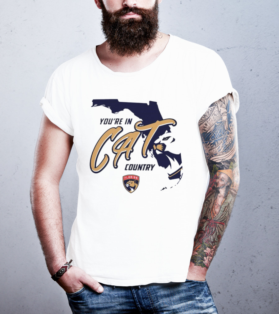 Florida Panthers You're In Cat Country Map Outline T-Shirt
