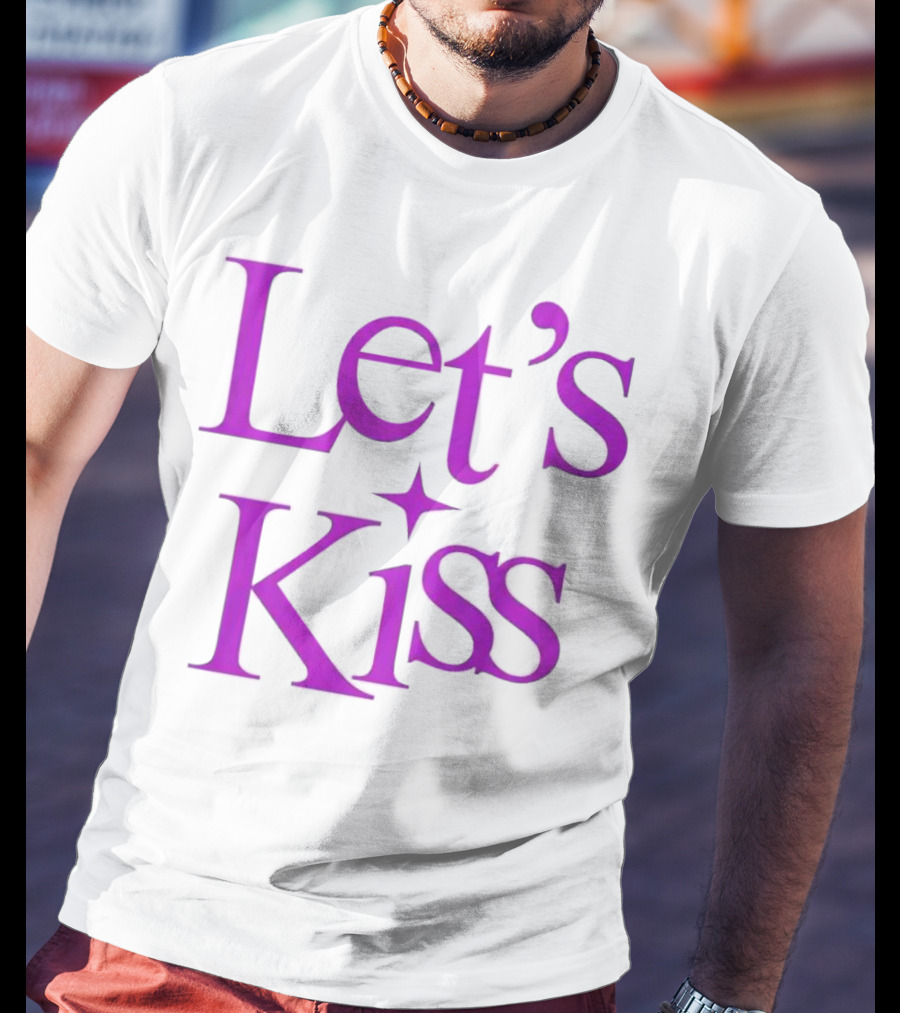 Let’s Kiss Starry Violet Text T-Shirt