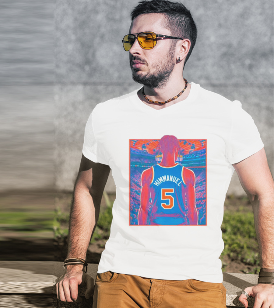 HIMMANUEL 5 New York Knicks Basketball Jersey In Vibrant Arena Scene T-Shirt