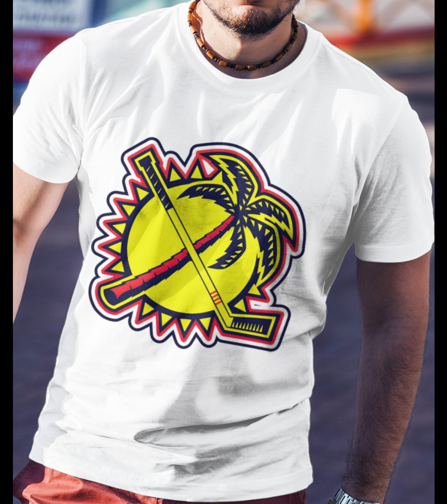 Florida Panthers Sun Coconut Tree Hockey Stick Palm T-Shirt