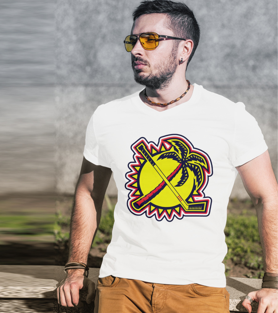 Florida Panthers Sun Coconut Tree Hockey Stick Palm T-Shirt