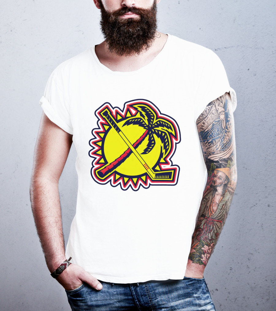 Florida Panthers Sun Coconut Tree Hockey Stick Palm T-Shirt