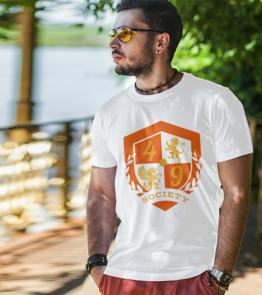 49 Society Crest With Heraldic Lion And Griffin Emblem T-Shirt