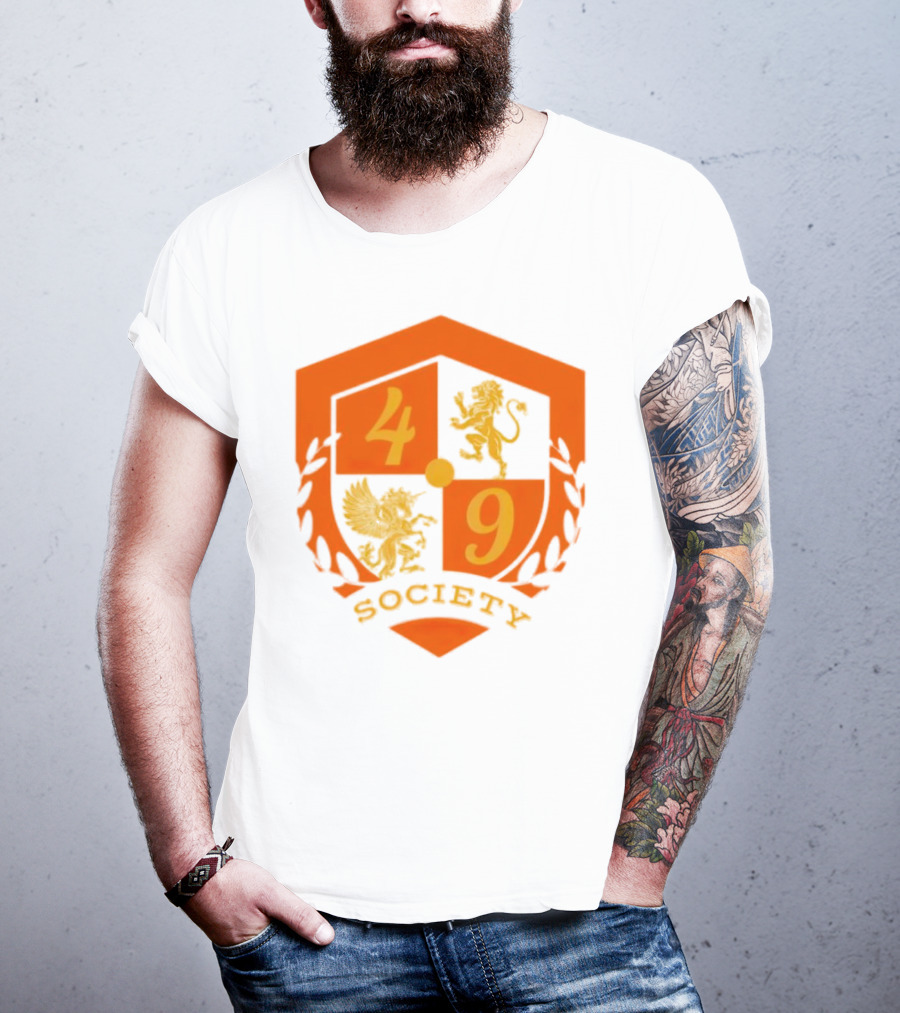 49 Society Crest With Heraldic Lion And Griffin Emblem T-Shirt