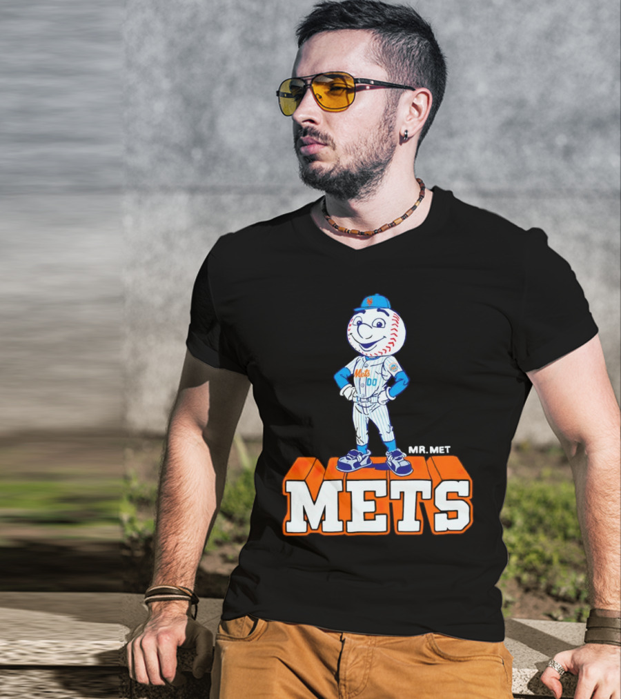 Mr Met New York Mets Baseball Mets Mascot T-Shirt