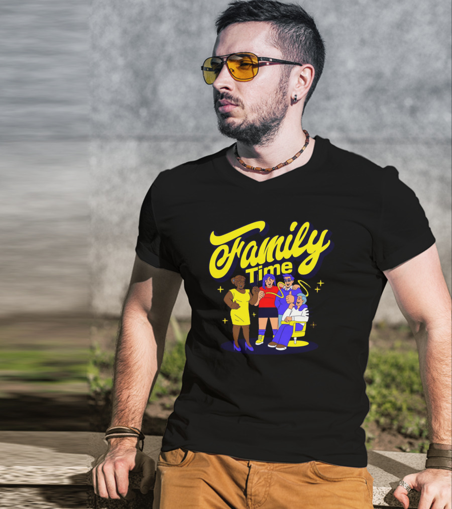 Family Time Lively Group Hug Together T-Shirt