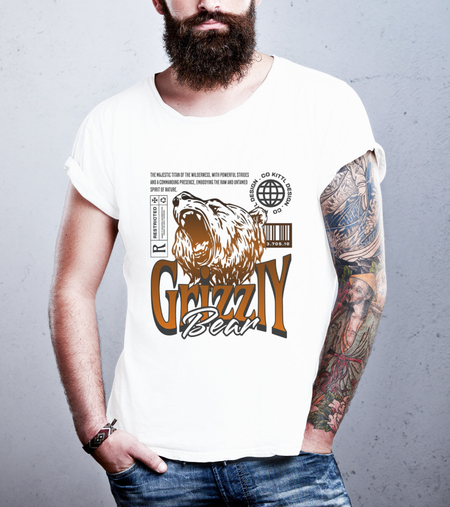 Grizzly The Majestic Titan Of The Wilderness Untamed Spirit T-Shirt