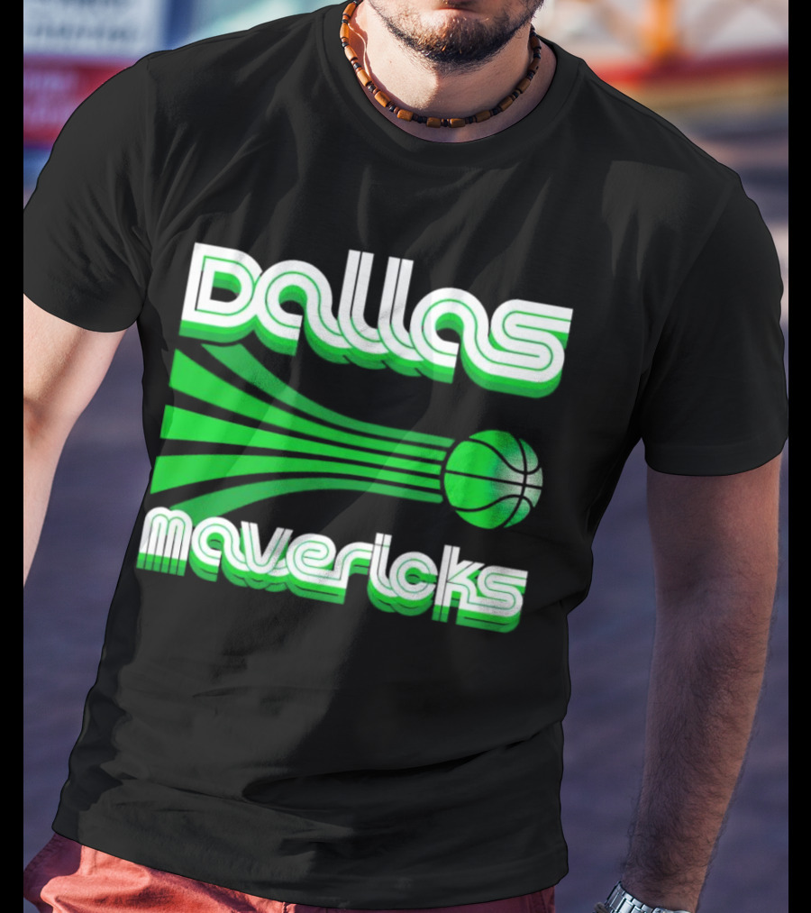 Dallas Mavericks Retro Green Basketball T-Shirt