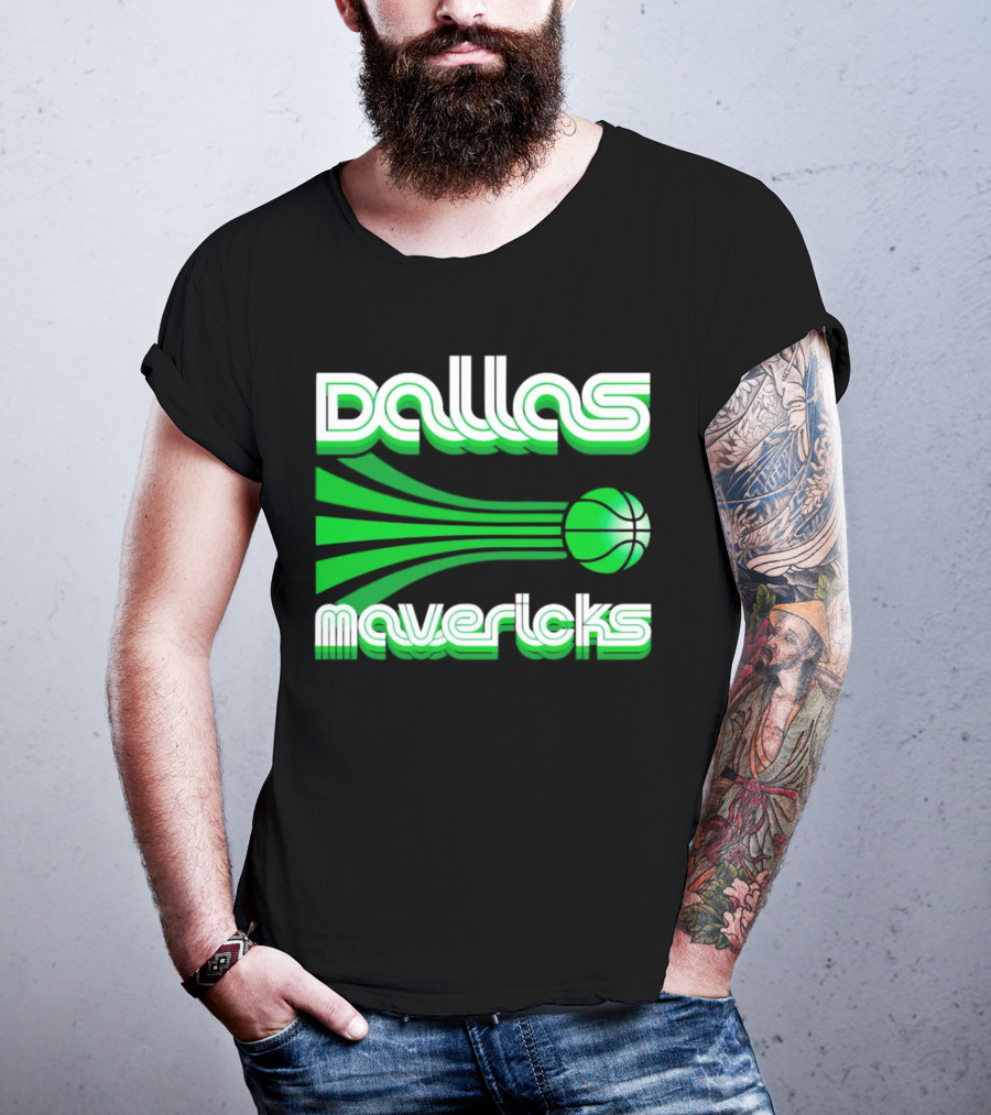 Dallas Mavericks Retro Green Basketball T-Shirt
