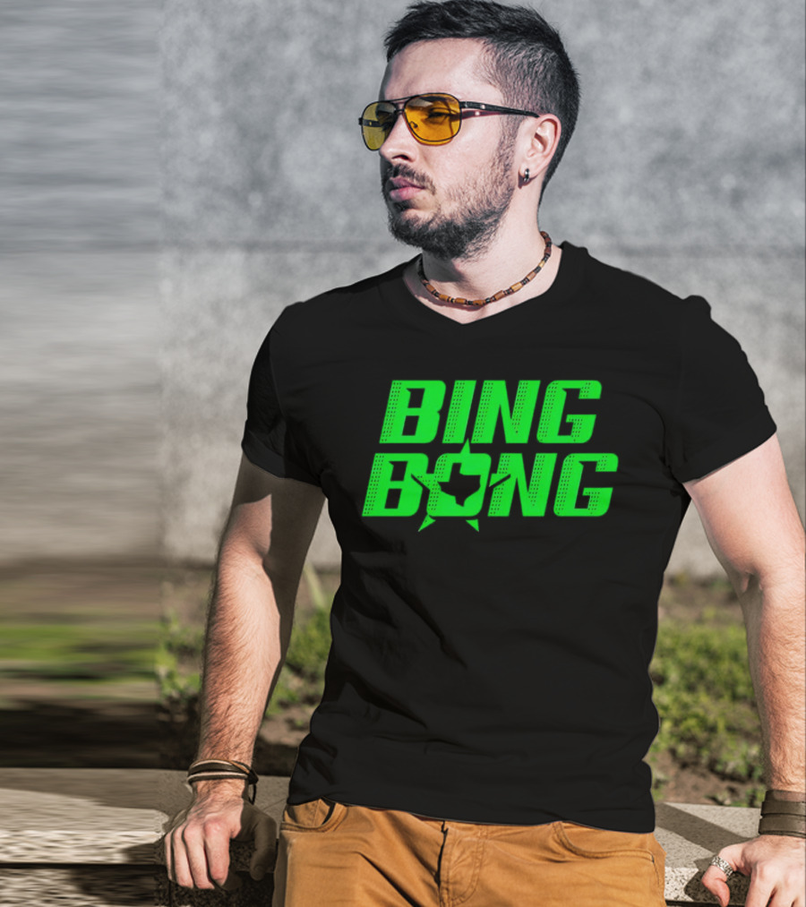 Dallas Stars Bing Bong Sports Text Logo Star Emblem T-Shirt