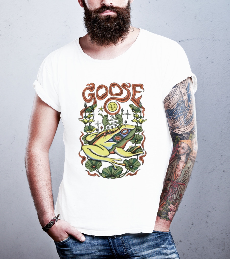 Goose The Band Frog Sun Nature Motif T-Shirt