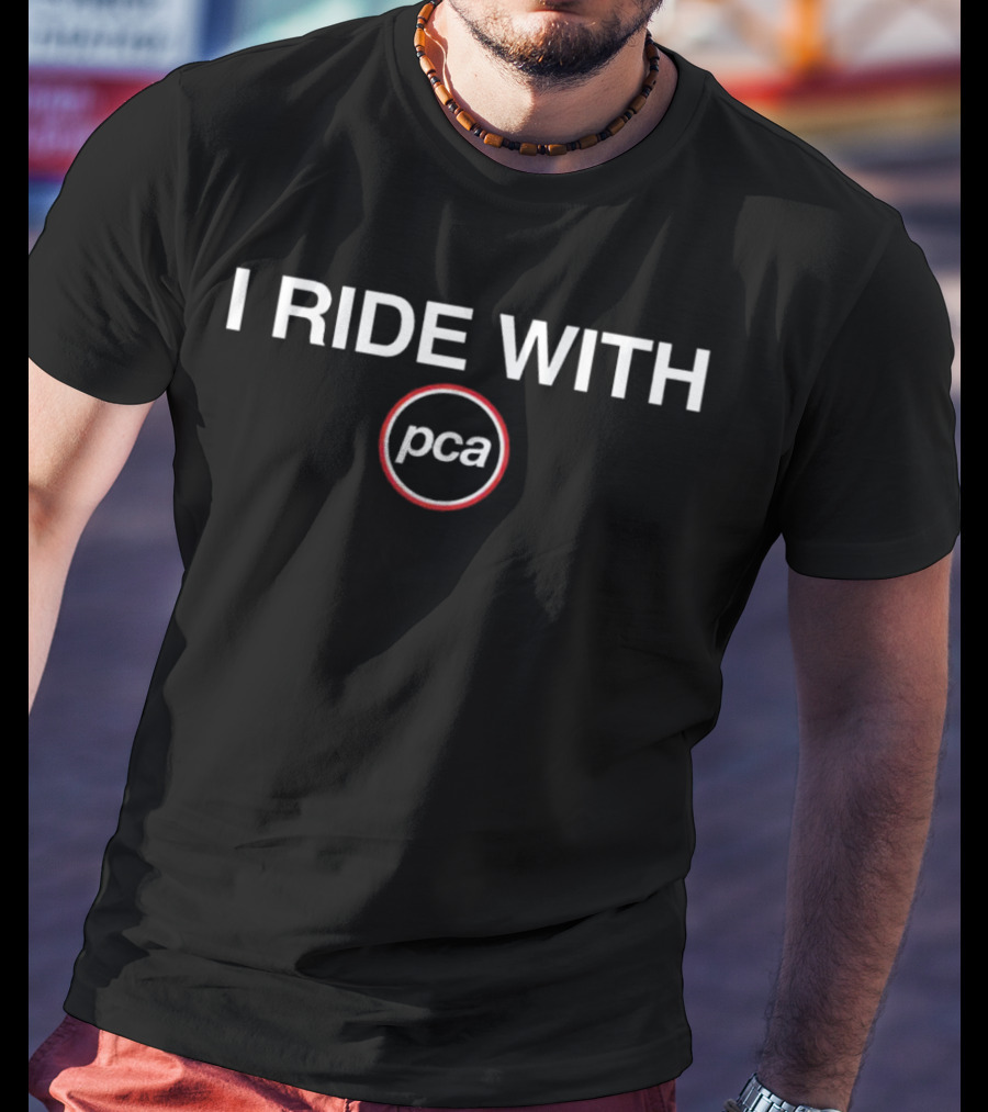 I Ride With PCA Logo In Red Circle T-Shirt