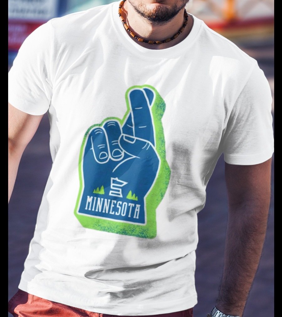 Minnesota Timberwolves Fingers Crossing Foam Hand T-Shirt