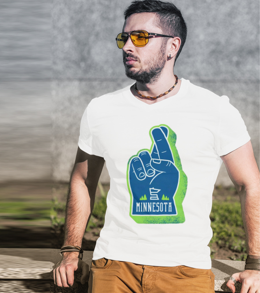 Minnesota Timberwolves Fingers Crossing Foam Hand T-Shirt