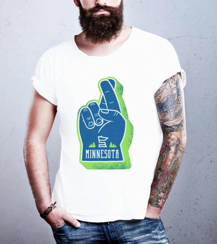 Minnesota Timberwolves Fingers Crossing Foam Hand T-Shirt