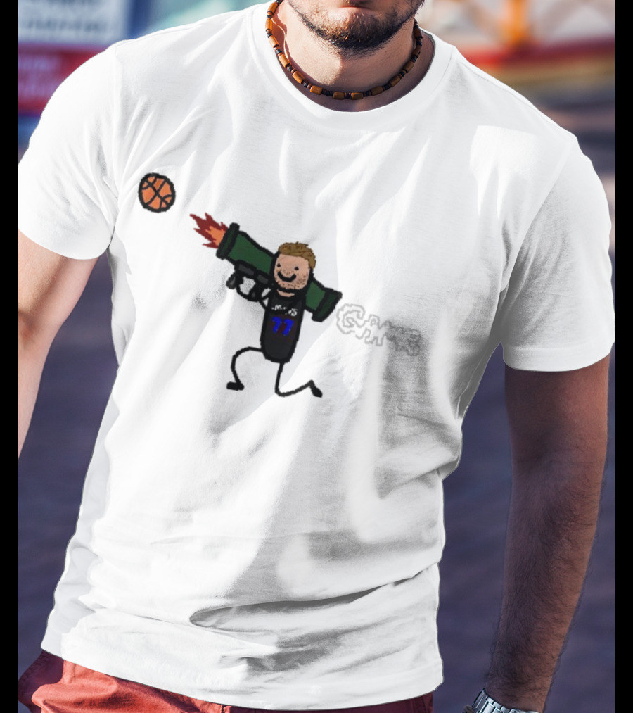 Dallas Mavericks Luka Doncic Bazooka Doncic Cartoon Basketball Action T-Shirt