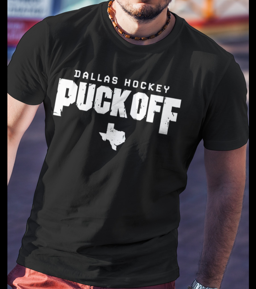 Dallas Hockey Puck Off Texas T-Shirt