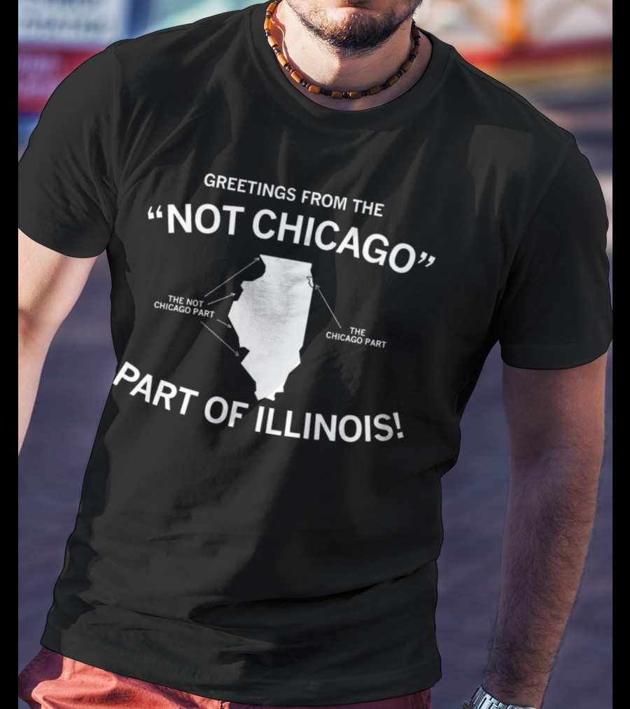 Greetings From The Not Chicago Part Of Illinois Sculpture Highlighting Chicago And Not Chicago Part T-Shirt