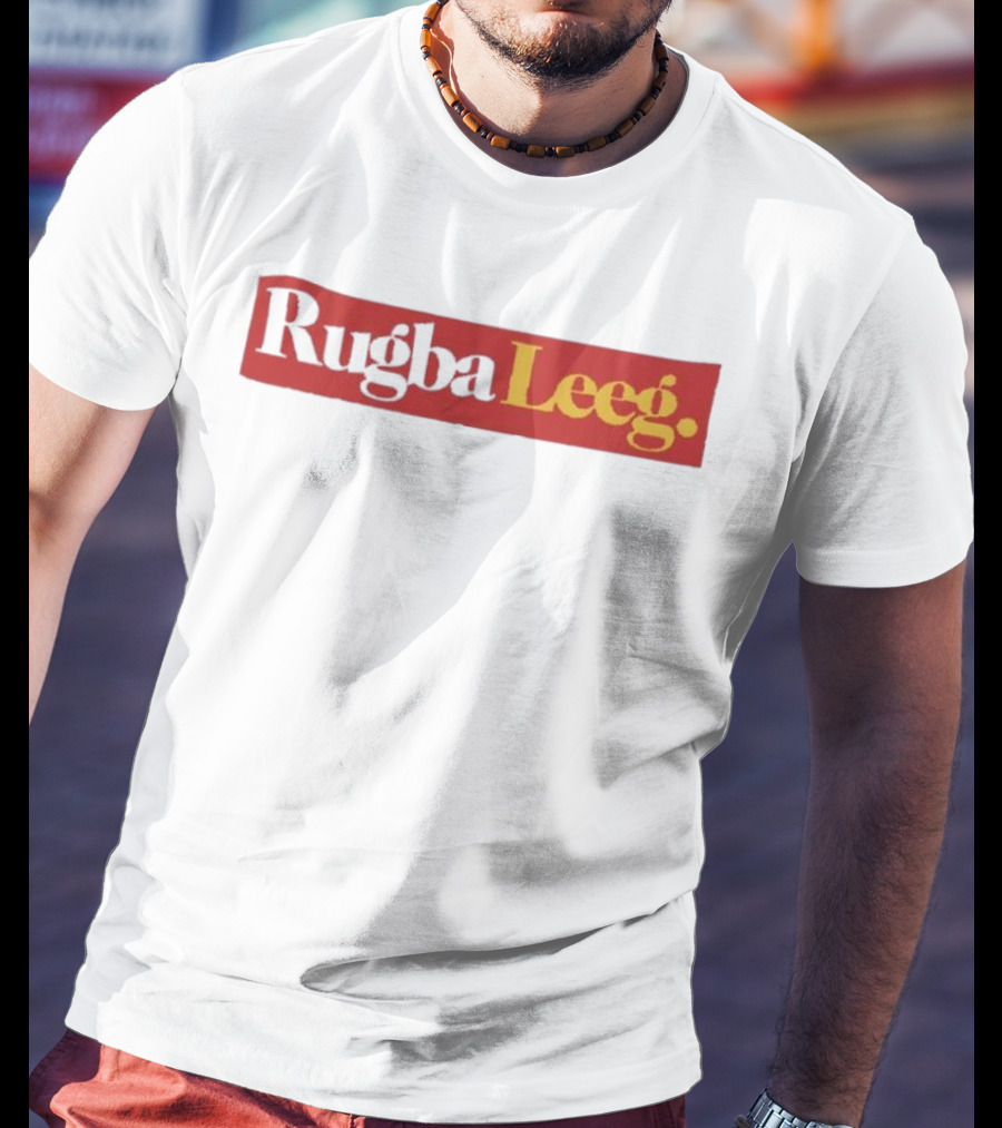Rugba Leeg Bold Red Yellow Box Text T-Shirt