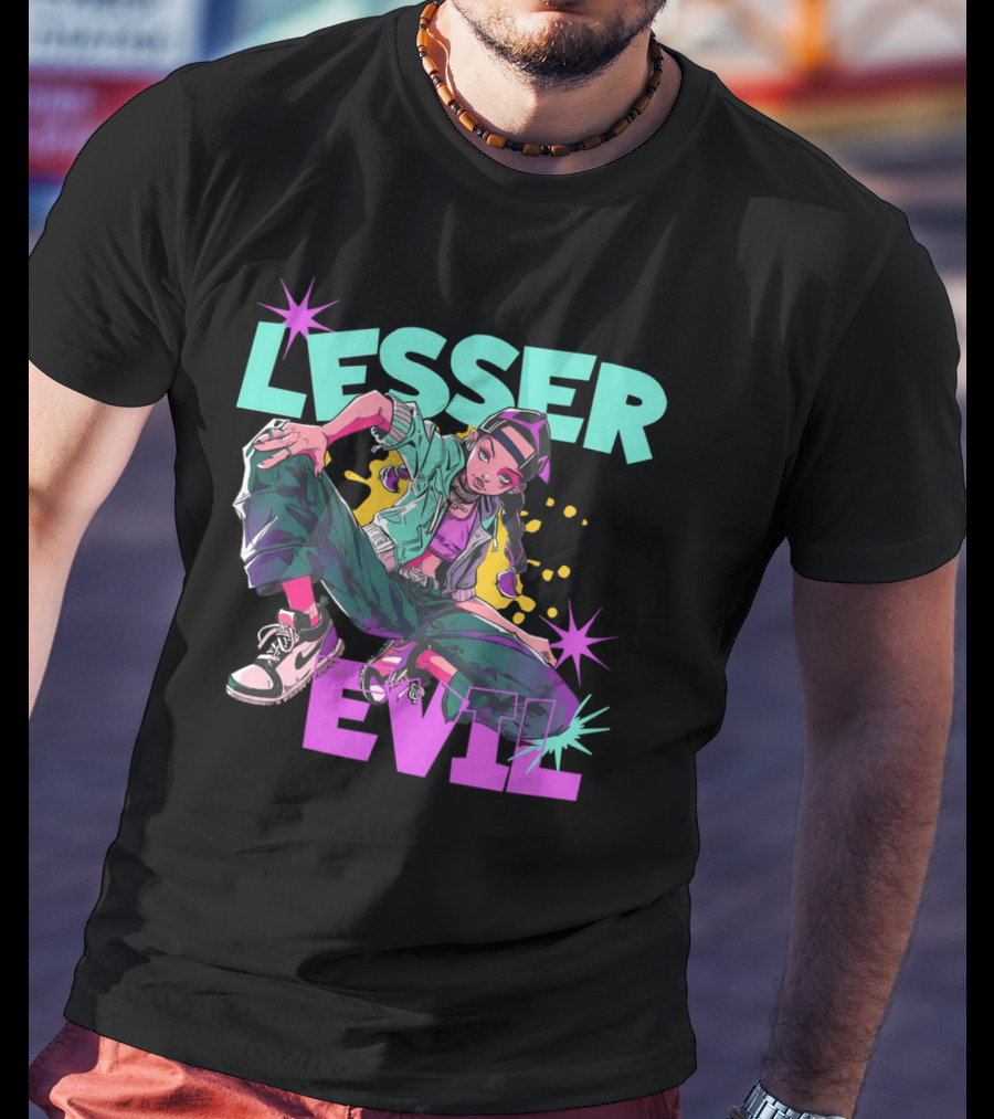 Lesser Evil Vintage Anime Hip Hop Style Streetwear T-Shirt