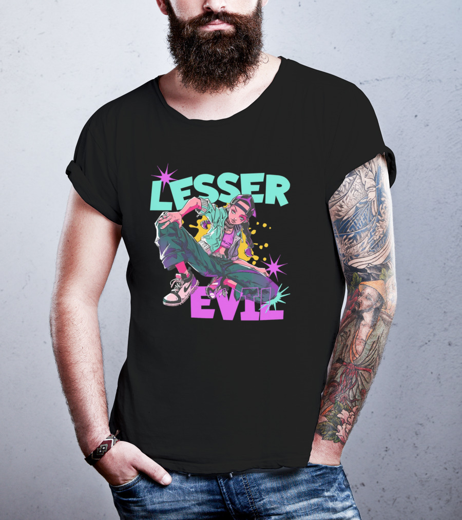 Lesser Evil Vintage Anime Hip Hop Style Streetwear T-Shirt