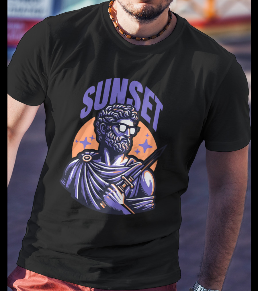 SUNSET Greek Statue With Sunglasses And Sword T-Shirt