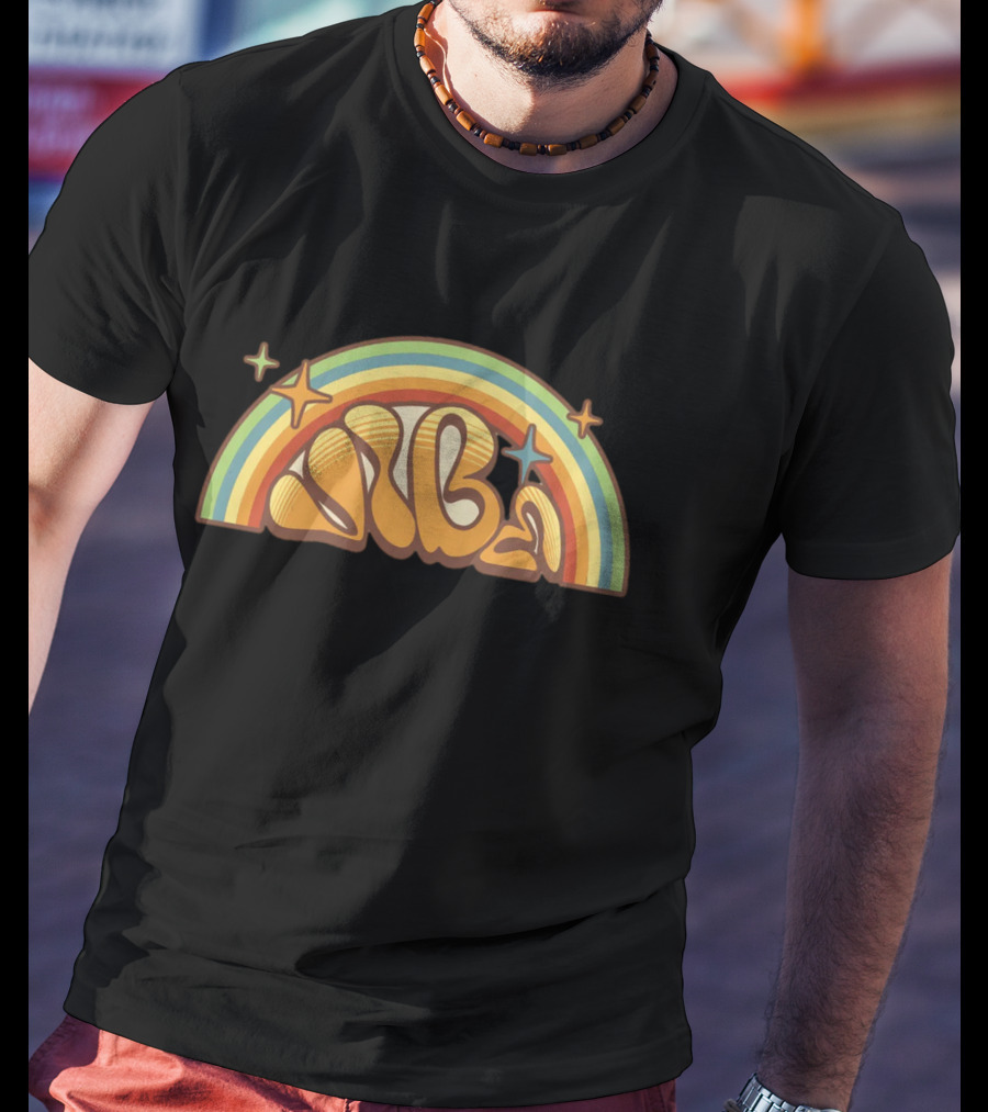 Retro Vibe Rainbow Stars T-Shirt