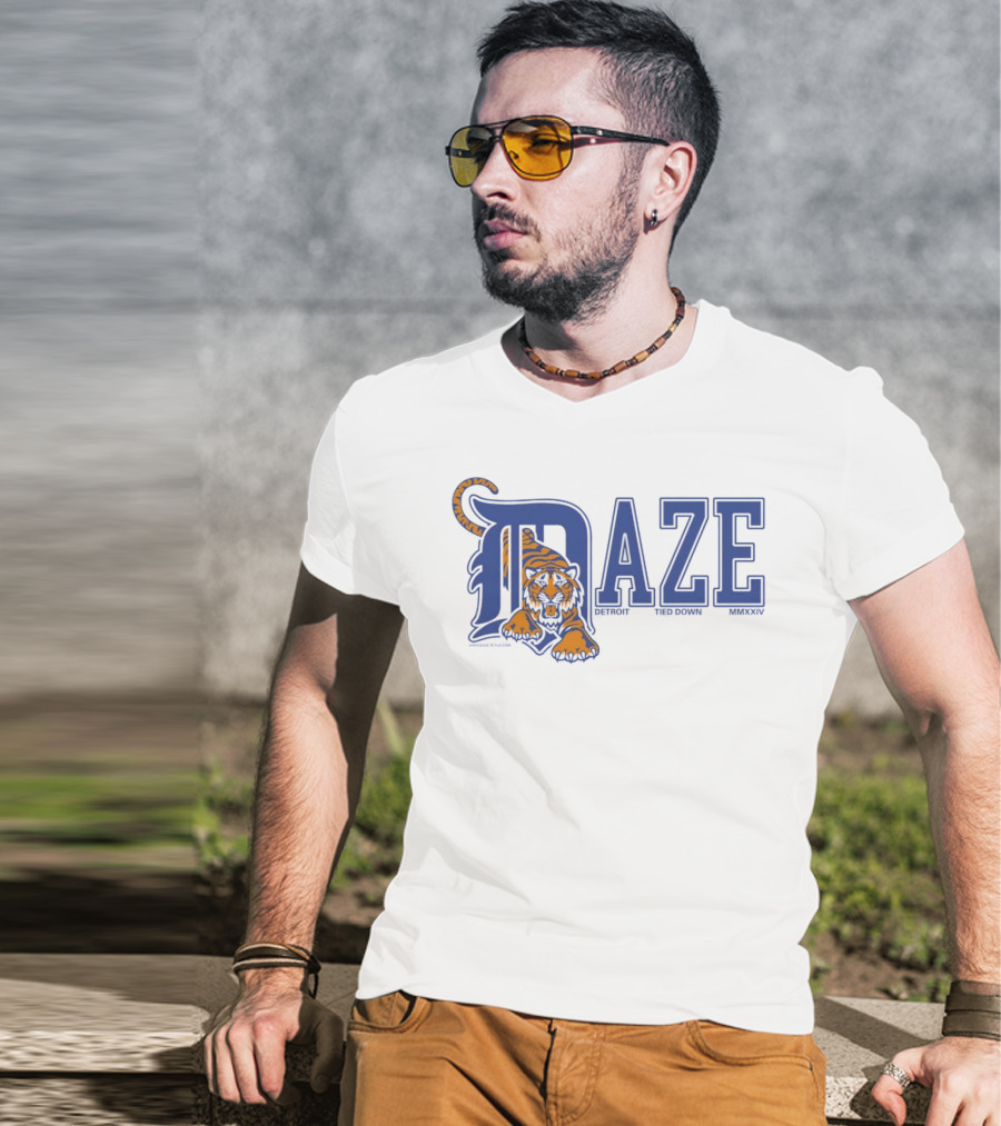 Daze Detroit Tiger Tied Down MMXXIV T-Shirt