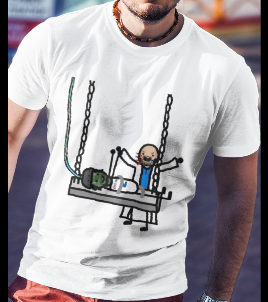 Dereck Its A Live-Ly Frankenstein Doctor With Green Zombie On Medical Table T-Shirt
