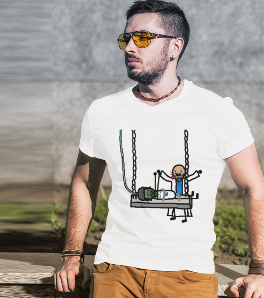 Dereck Its A Live-Ly Frankenstein Doctor With Green Zombie On Medical Table T-Shirt