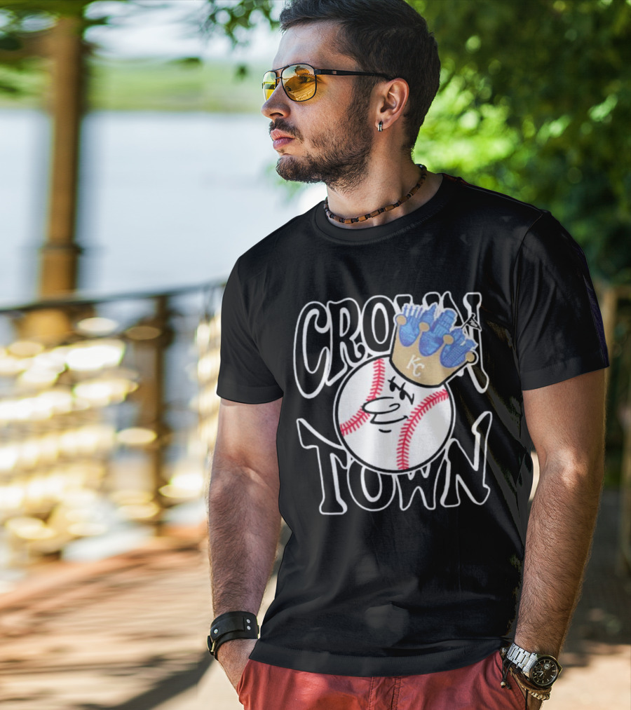 Crown Town Kansas City Royals Baseball Character With Crown T-Shirt