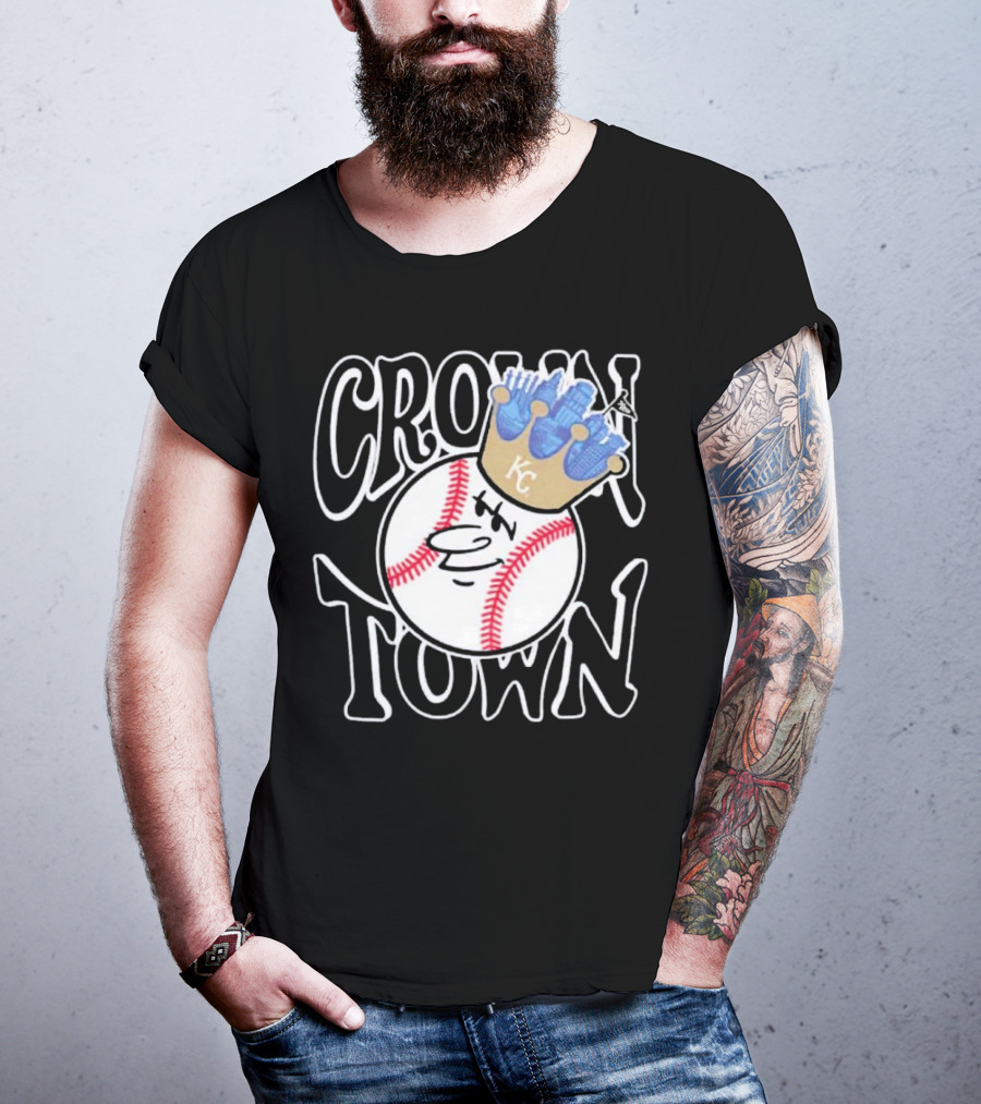 Crown Town Kansas City Royals Baseball Character With Crown T-Shirt