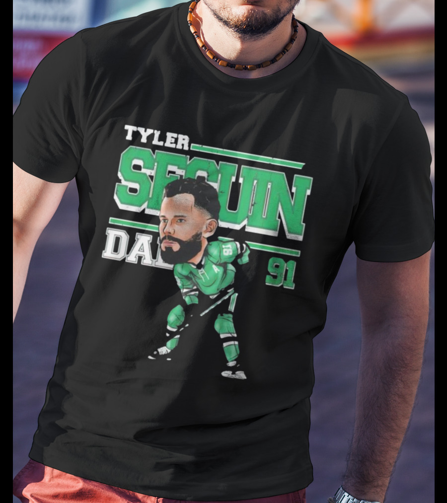 Tyler Seguin Dallas 91 Cartoon Hockey Player T-Shirt