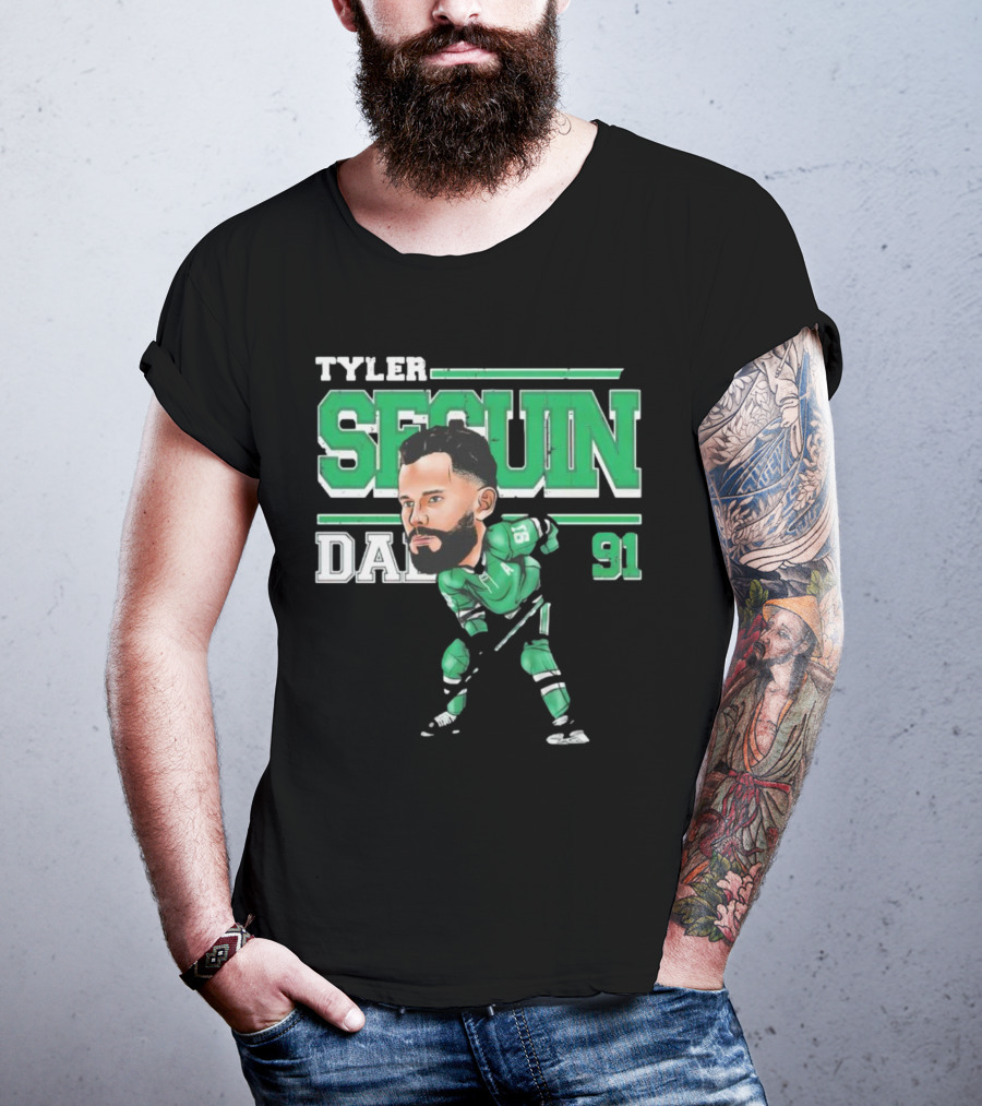 Tyler Seguin Dallas 91 Cartoon Hockey Player T-Shirt