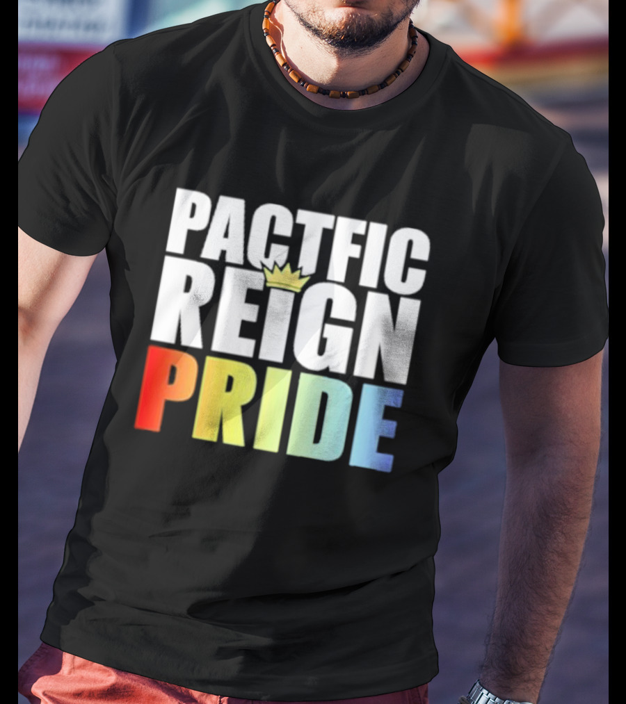 Pacific Reign Pride Crown Rainbow Colors T-Shirt