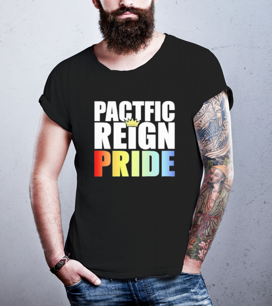 Pacific Reign Pride Crown Rainbow Colors T-Shirt