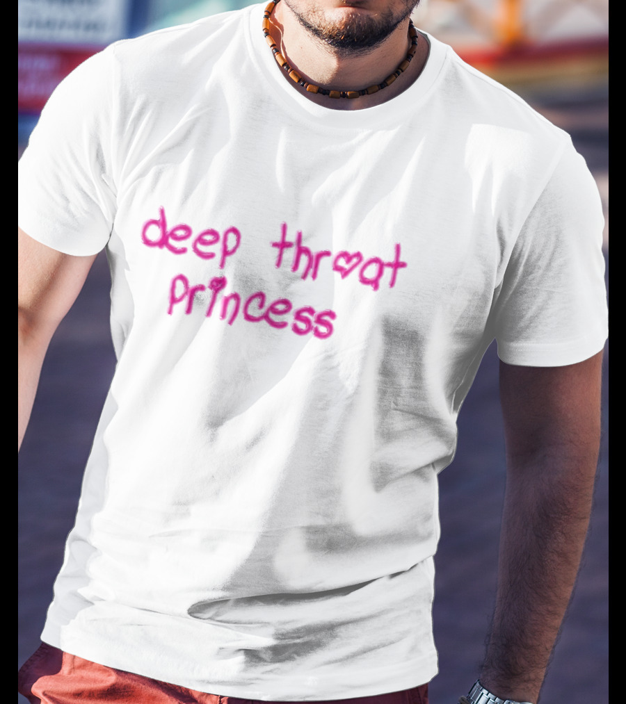Deep Throat Princess Pink Heart Letters T-Shirt