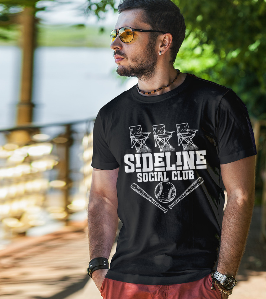 Sideline Social Club Baseball Chairs And Bats T-Shirt