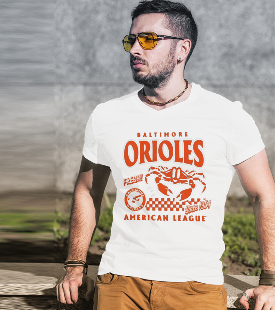 Baltimore Orioles Fresh Crab Since 1954 American League Baseball Retro Team T-Shirt