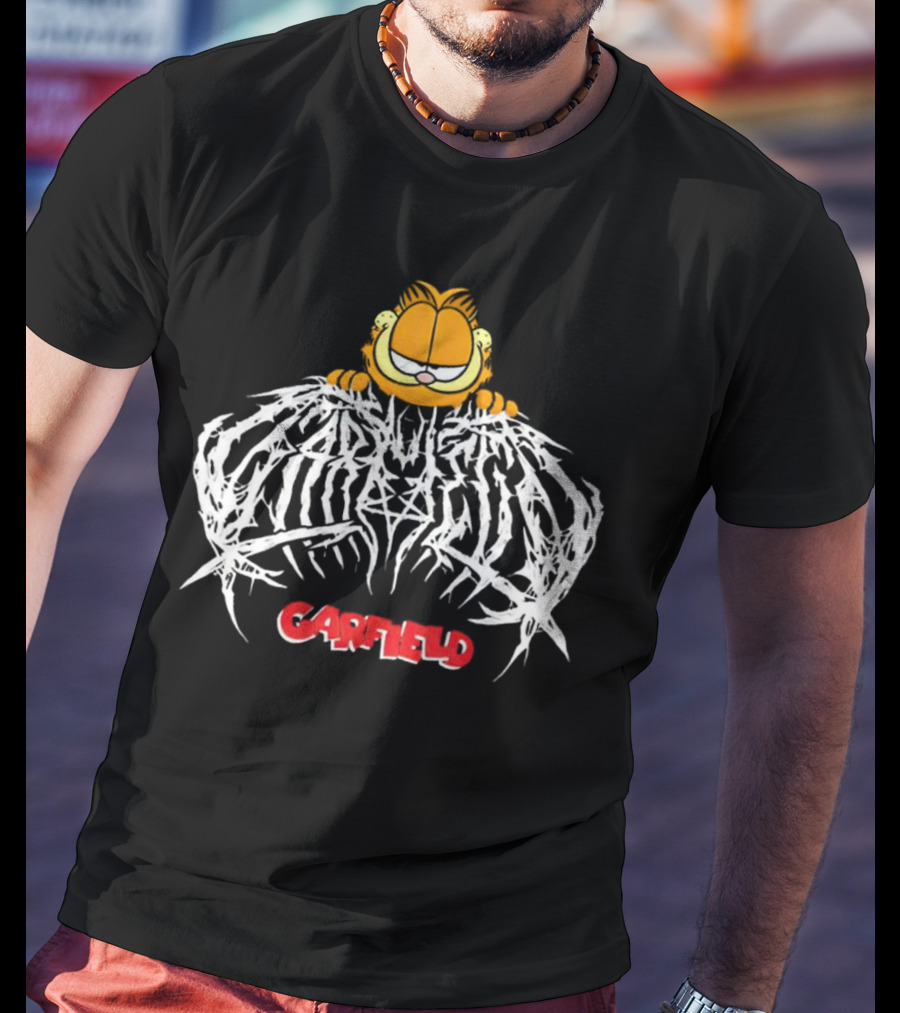Garfield Death Metal Logo With Garfield T-Shirt