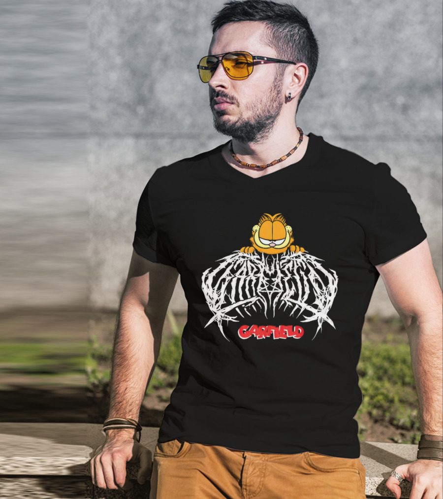 Garfield Death Metal Logo With Garfield T-Shirt