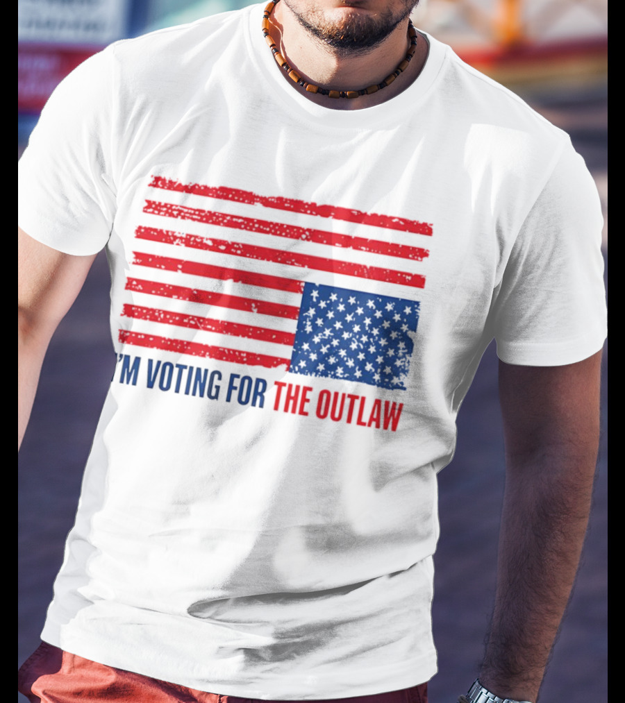 USA Flag I'm Voting For The Outlaw Distressed American T-Shirt