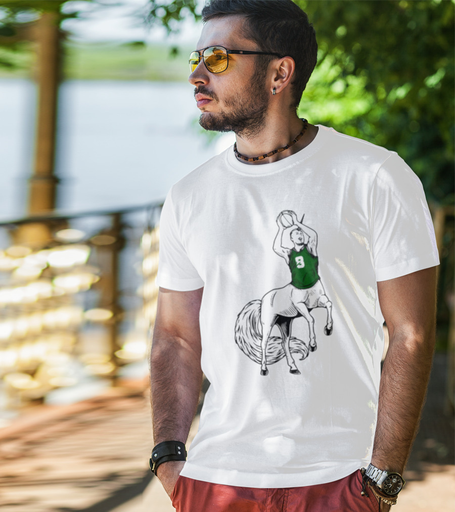 Kristaps Porzingis Unicorn Centaur Basketball Jumper 9 T-Shirt